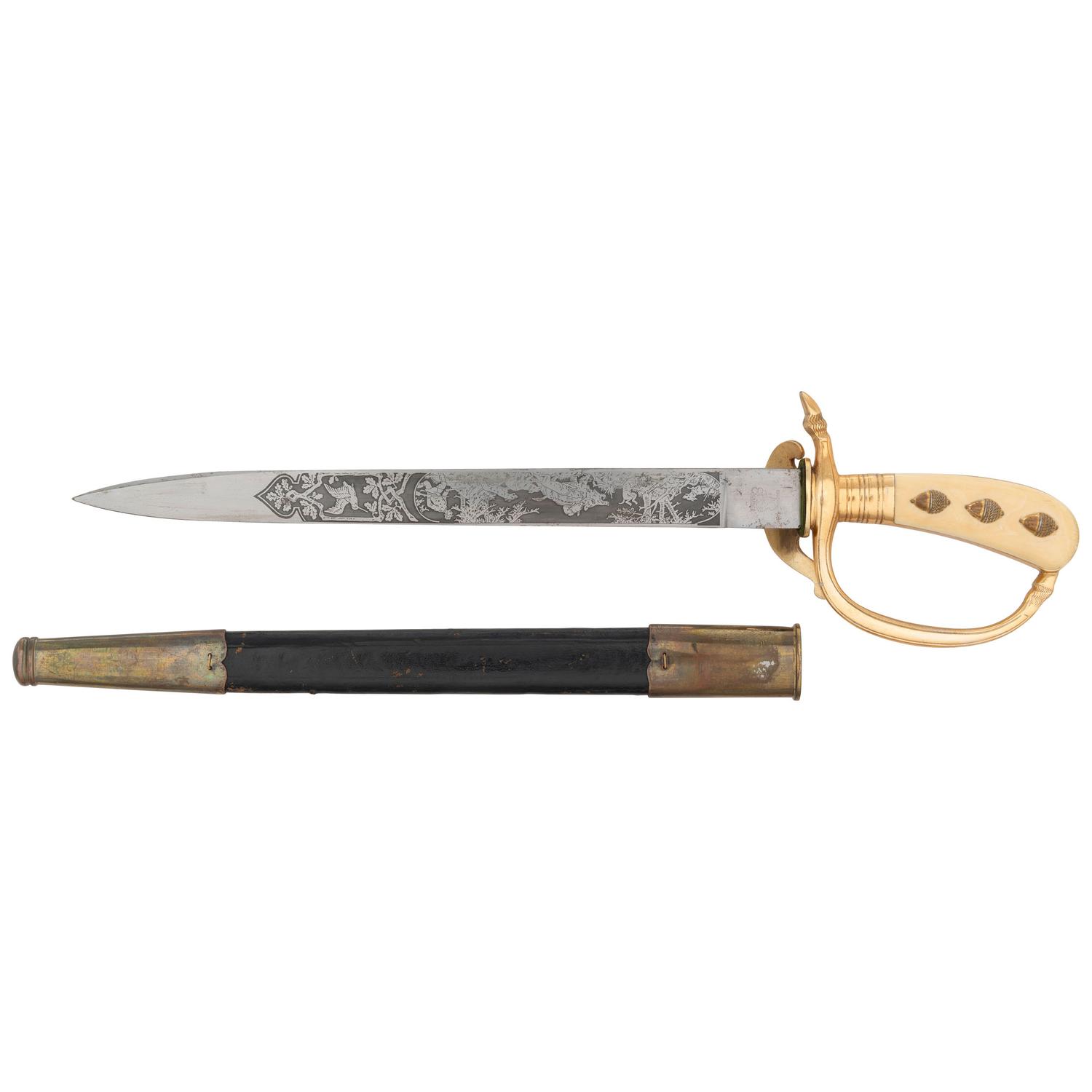 WWII-era German Senior Forestry Service Hunting Cutlass by Eickhorn