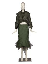 Junya Watanabe for Comme des Garçons Olive Cropped Puffer Jacket and Long Skirt