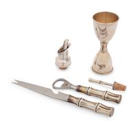 A Group of Four Tiffany & Co. Silver Bamboo Pattern Bar Articles