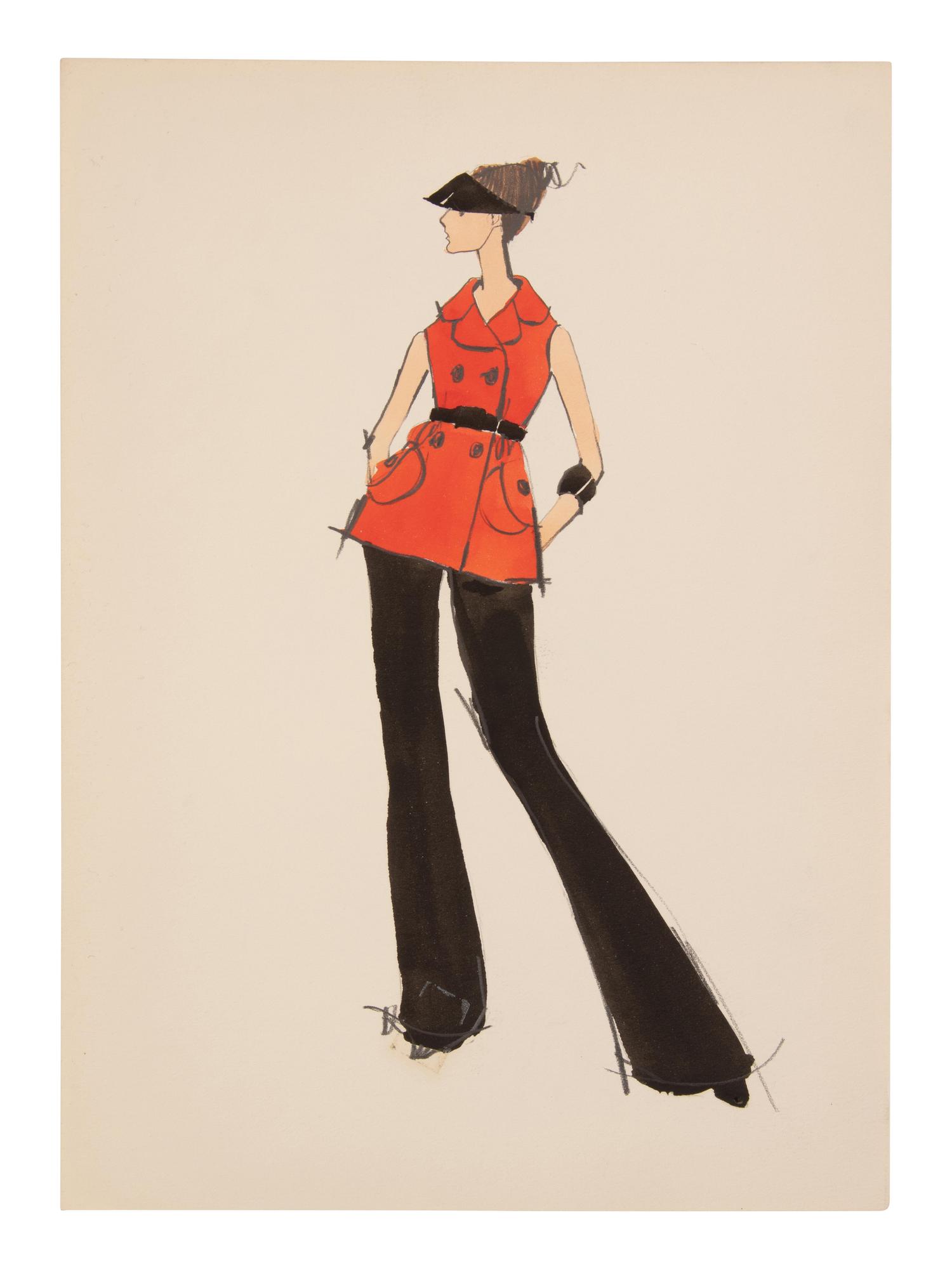 11 Michaele Vollbracht for Geoffrey Beene Fashion Illustrations, Late 1960s