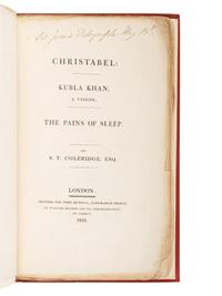 COLERIDGE, Samuel Taylor (1772-1834). Christabel: Kubla Khan, A Vision; The Pains of Sleep . London: William Bulmer and Co. for John Murray, 1816.