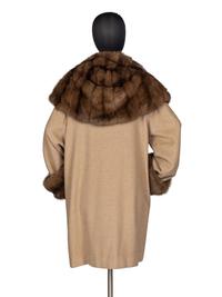 J. Mendel Wool Coat With Sable Fur Trim