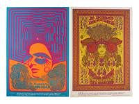 [MUSIC] -- [POSTERS]. JOHNSON, Chris, HENRY, William S., GOMEZ, Joe, GRIFFIN, Rick, and MOSCOSO, Victor, artists. A group of 8 Family Dog posters from 1967, comprising: