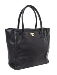 A Chanel Black Caviar Leather Tote Bag, 11.5" x 11.5" x 5.5".