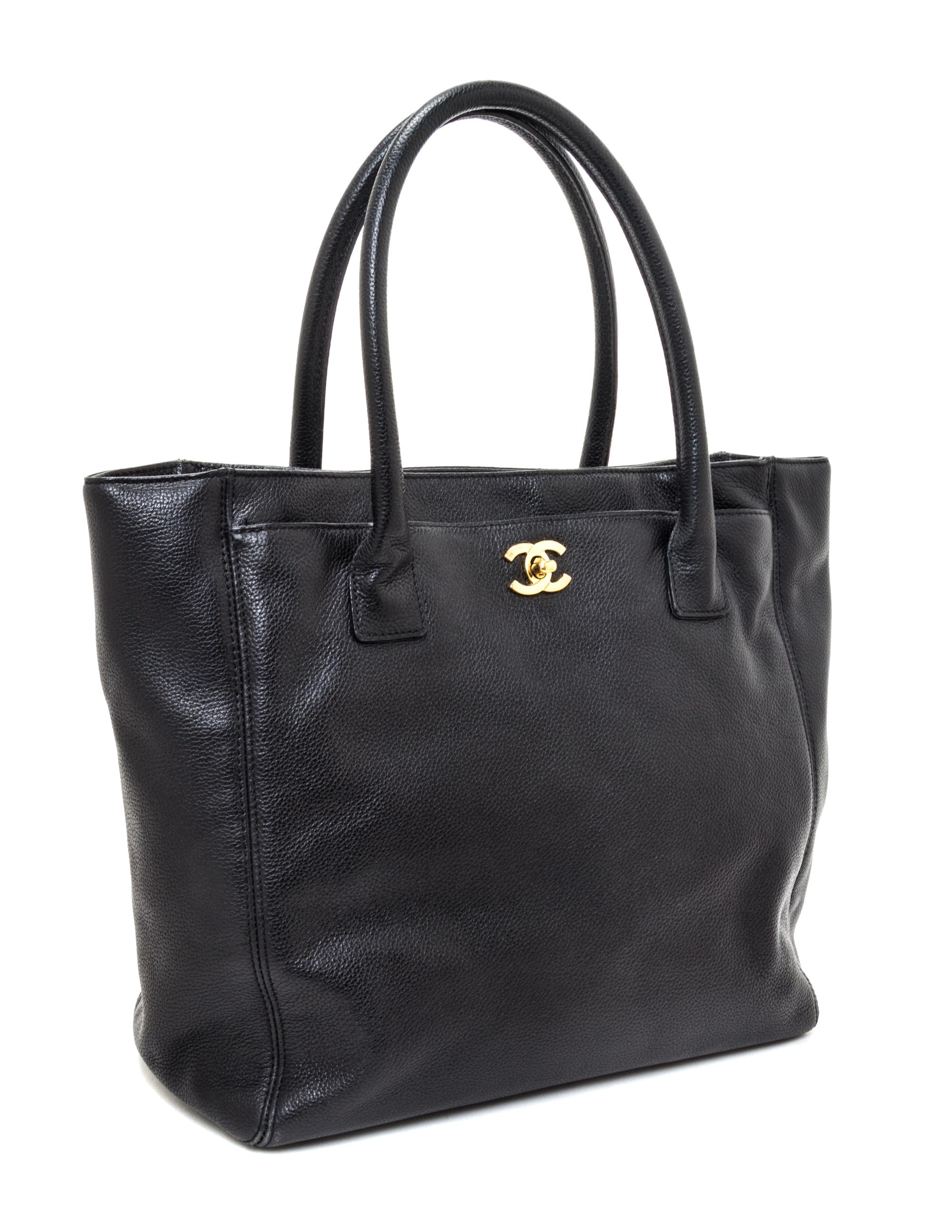 A Chanel Black Caviar Leather Tote Bag, 11.5" x 11.5" x 5.5".