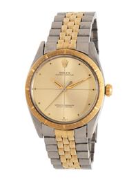 ROLEX, REF. 1008 STAINLESS STEEL AND 14K YELLOW GOLD 'ZEPHYR' WATCH WITH OVAL LINK JUBILEE 'MADE IN U.S.A.' BRACELET
