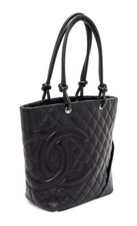 A Chanel Black Quilted Leather Ligne Cambon Tote Bag, 11.5" x 10" x 4".