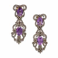 Amethyst, Colored Diamond, and Silver-Topped Gold Set