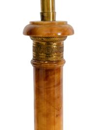 A Pair of Marbro Amber Alabaster Columnar Table Lamps