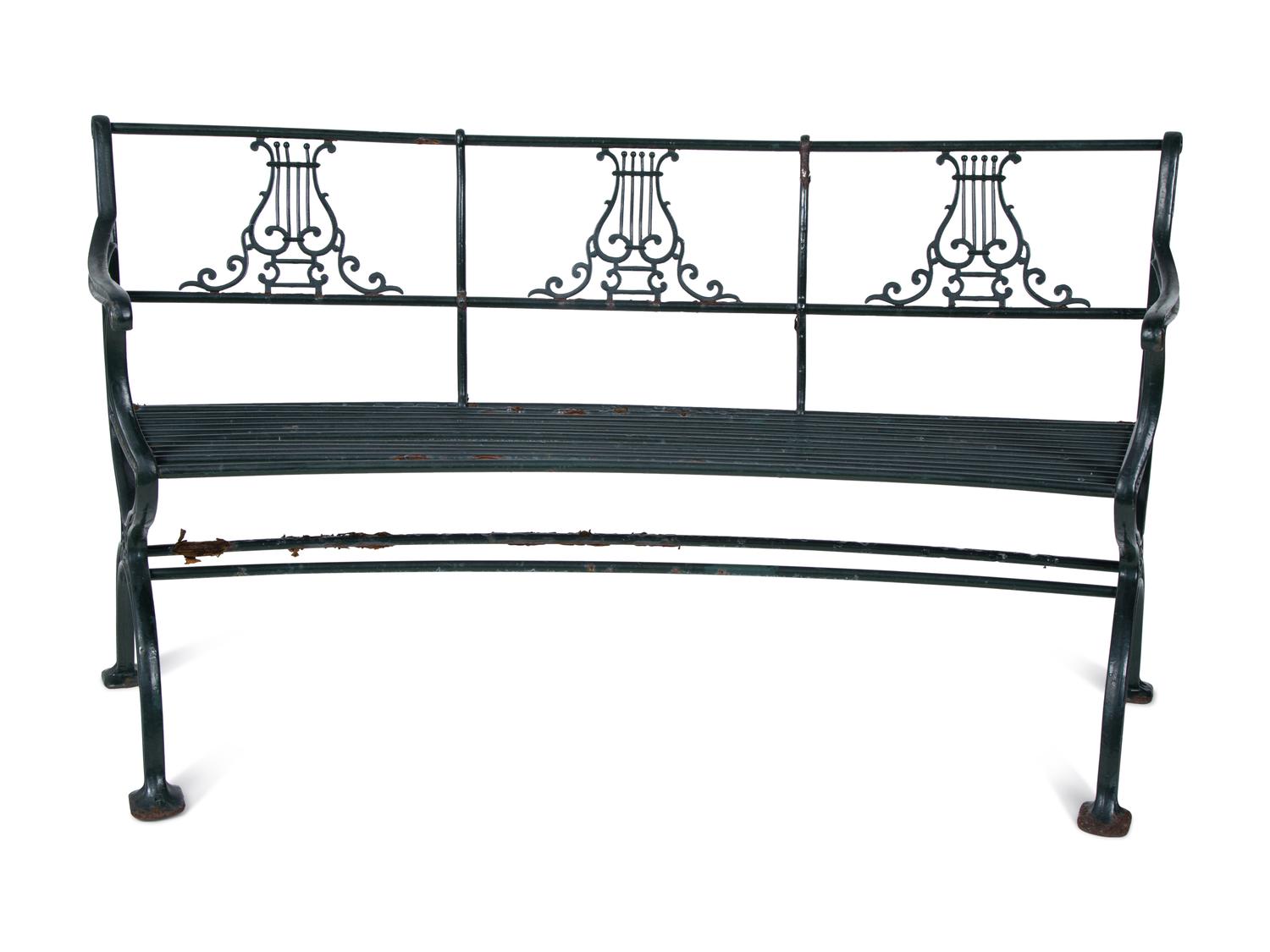 An English Cast Iron Six-Piece Garden Suite — EARLY 20TH CENTURY