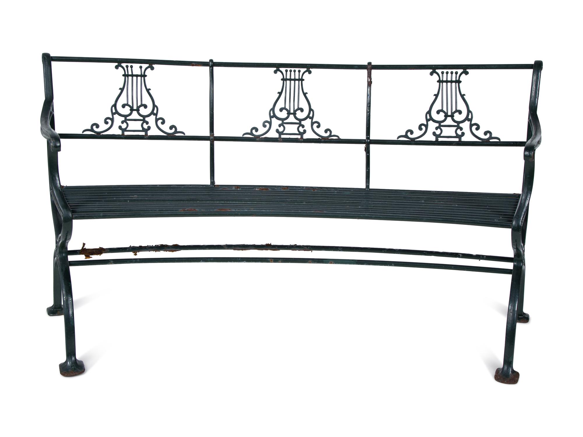 An English Cast Iron Six-Piece Garden Suite — EARLY 20TH CENTURY