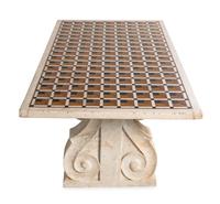An Italian Carved Marble and Pietra Dura Low Table
