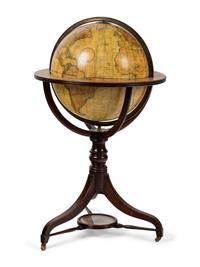 An English Mahogany Eighteen-Inch Terrestrial Globe