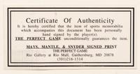 A Willie Mays, Mickey Mantle and Duke Snider Signed Flip Amato Print,
