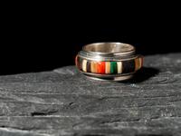 Silver and Cobblestone Inlay Ring