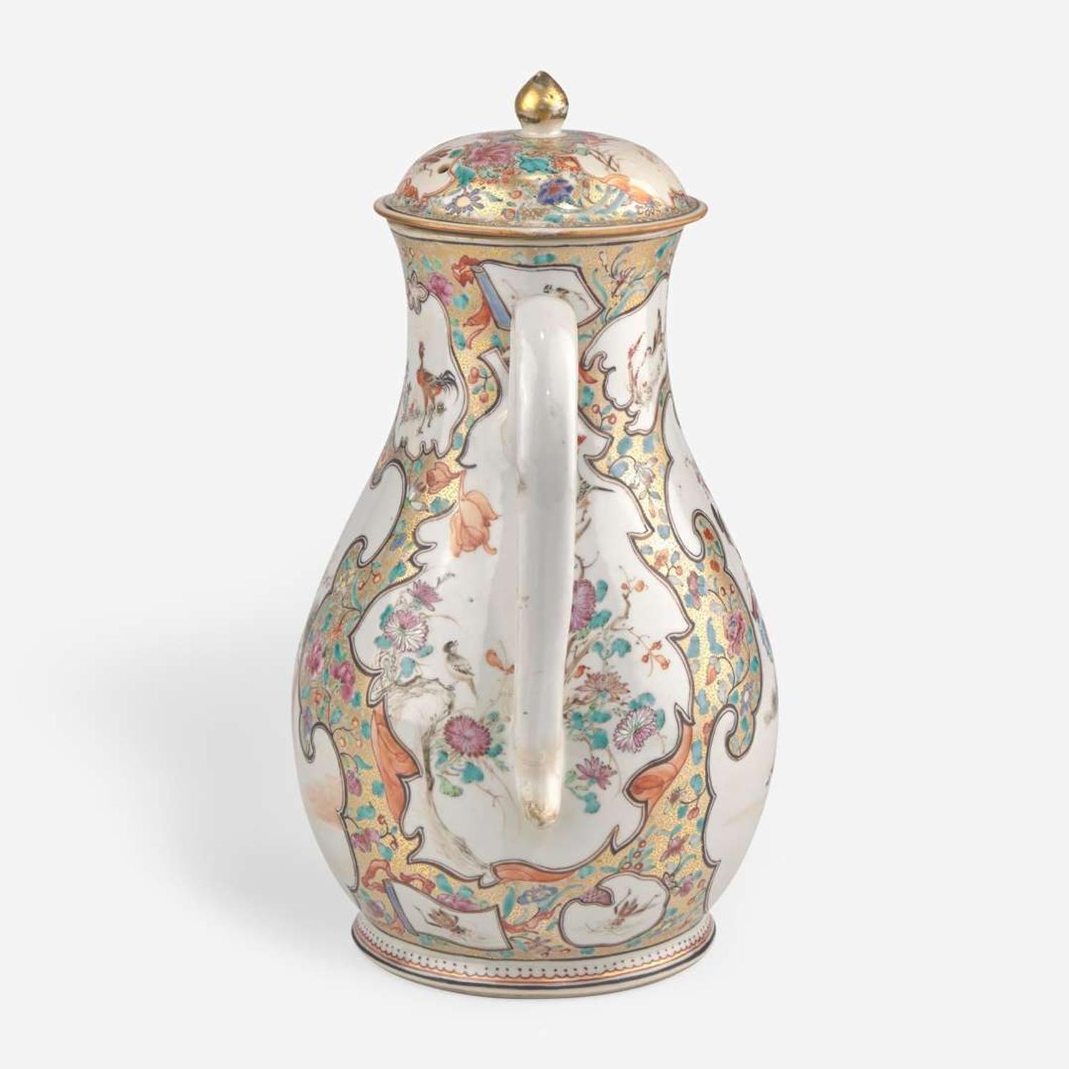A large Chinese export famille-rose decorated porcelain jug and cover 粉彩出口瓷大盖壶 Qing dynasty, mid 18th century ? ??????