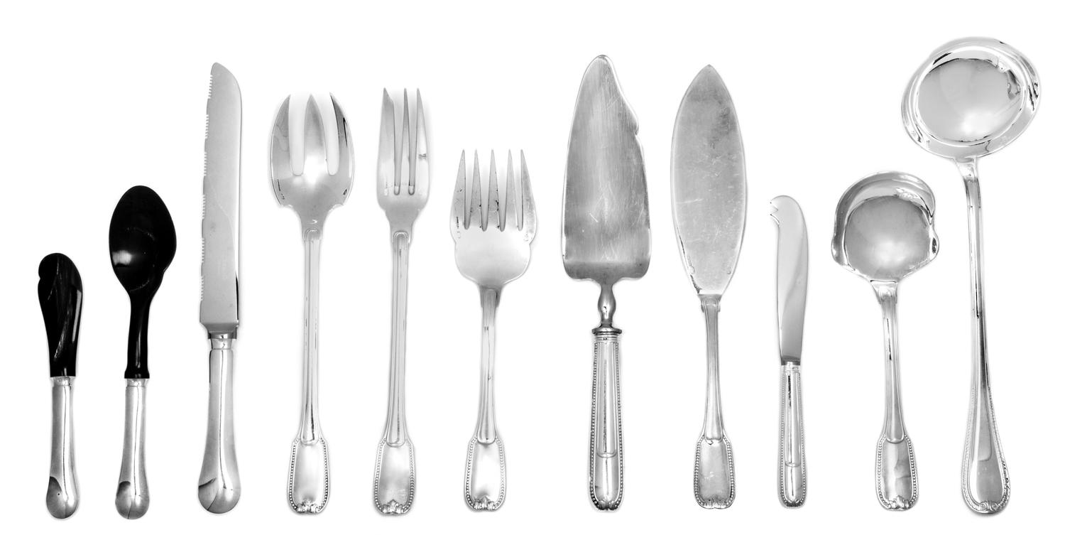 Fourteen French Silver Serving Articles Length of ladle 11 inches; weighable silver 37 ozt. 13 dwt. — 20TH CENTURY