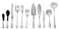 Fourteen French Silver Serving Articles Length of ladle 11 inches; weighable silver 37 ozt. 13 dwt. — 20TH CENTURY