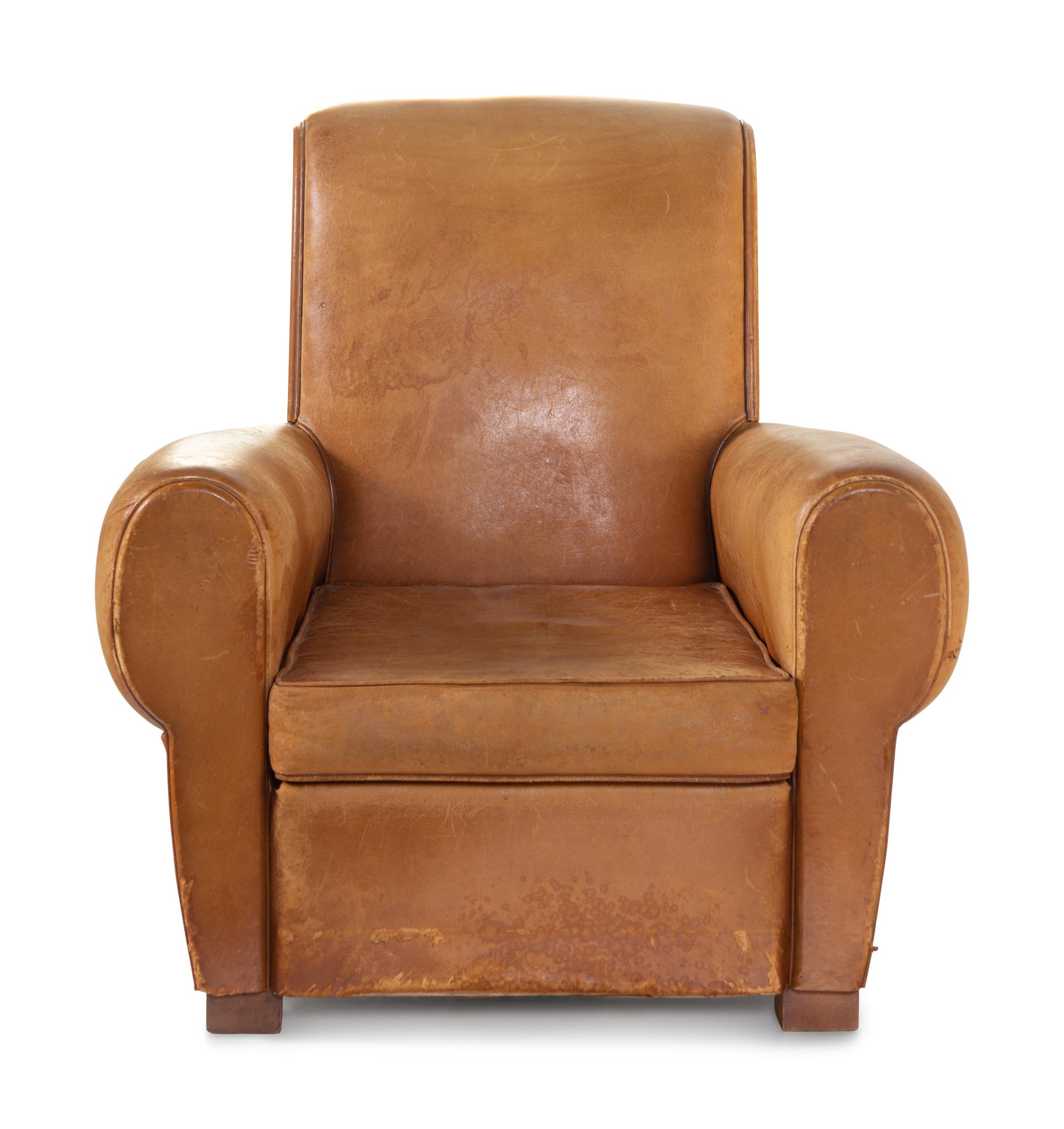 A Pair of Leather Club Chairs