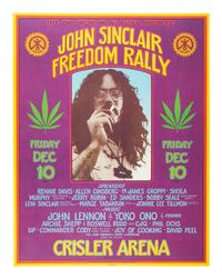 GRIMSHAW, Gary, artist. Free John Sinclair and All Political Prisoners! John Sinclair Freedom Rally / Crisler Arena, Ann Arbor . Sponsored by the Friends of the Rainbow People, 10 December 1971.