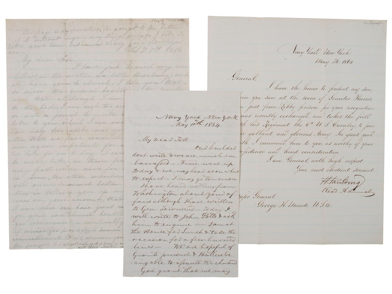 [CIVIL WAR]. War-date letters and diary of Capt. Tattnall Paulding (1840-1907), 6th US Cavalry, POW Battle of Fairfield, incl. Gettysburg Campaign and Libby Prison content.