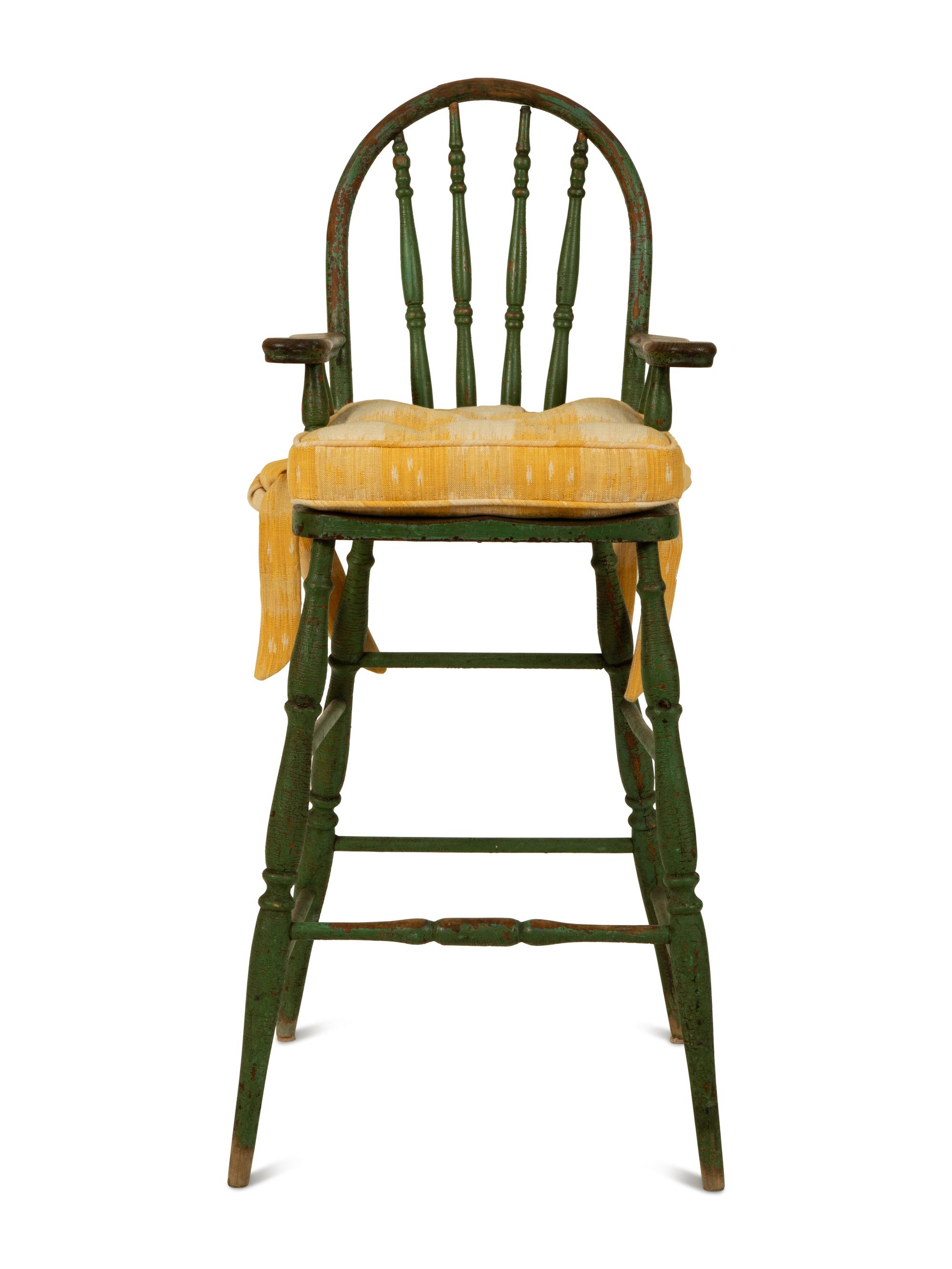An American Painted Windsor Child's High Chair — 19TH CENTURY