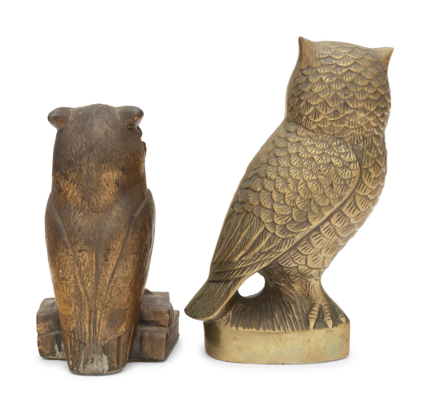 A Pair of Brass Owl Bookends