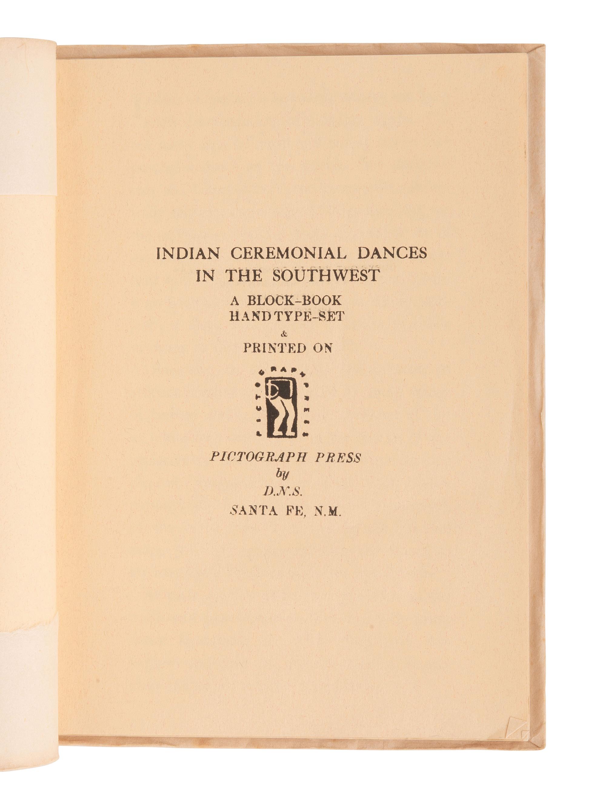 [NATIVE AMERICANS] S(tewart), D(orothy) N. Indian Ceremonial Dances in the Southwest.