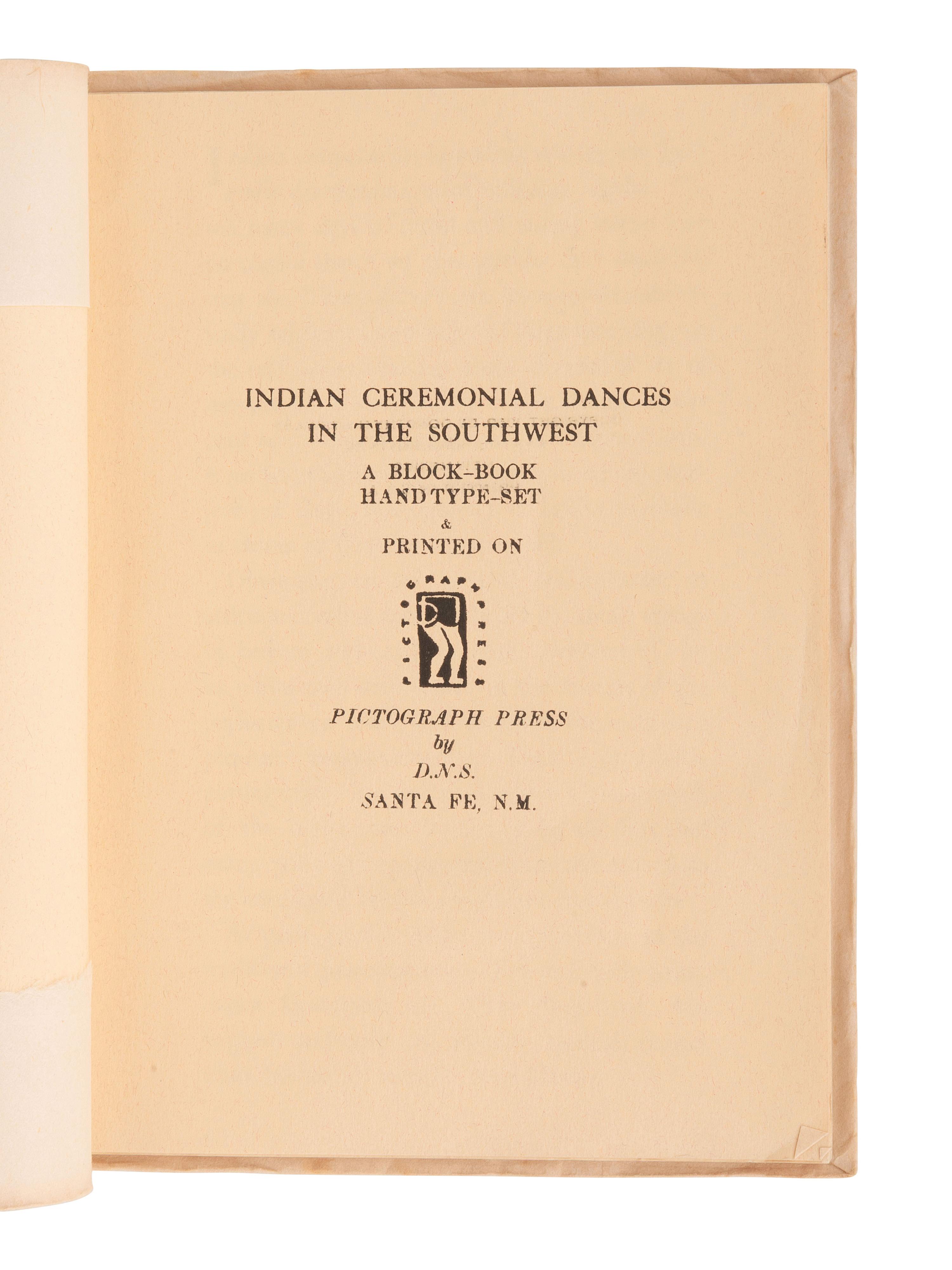 [NATIVE AMERICANS] S(tewart), D(orothy) N. Indian Ceremonial Dances in the Southwest.