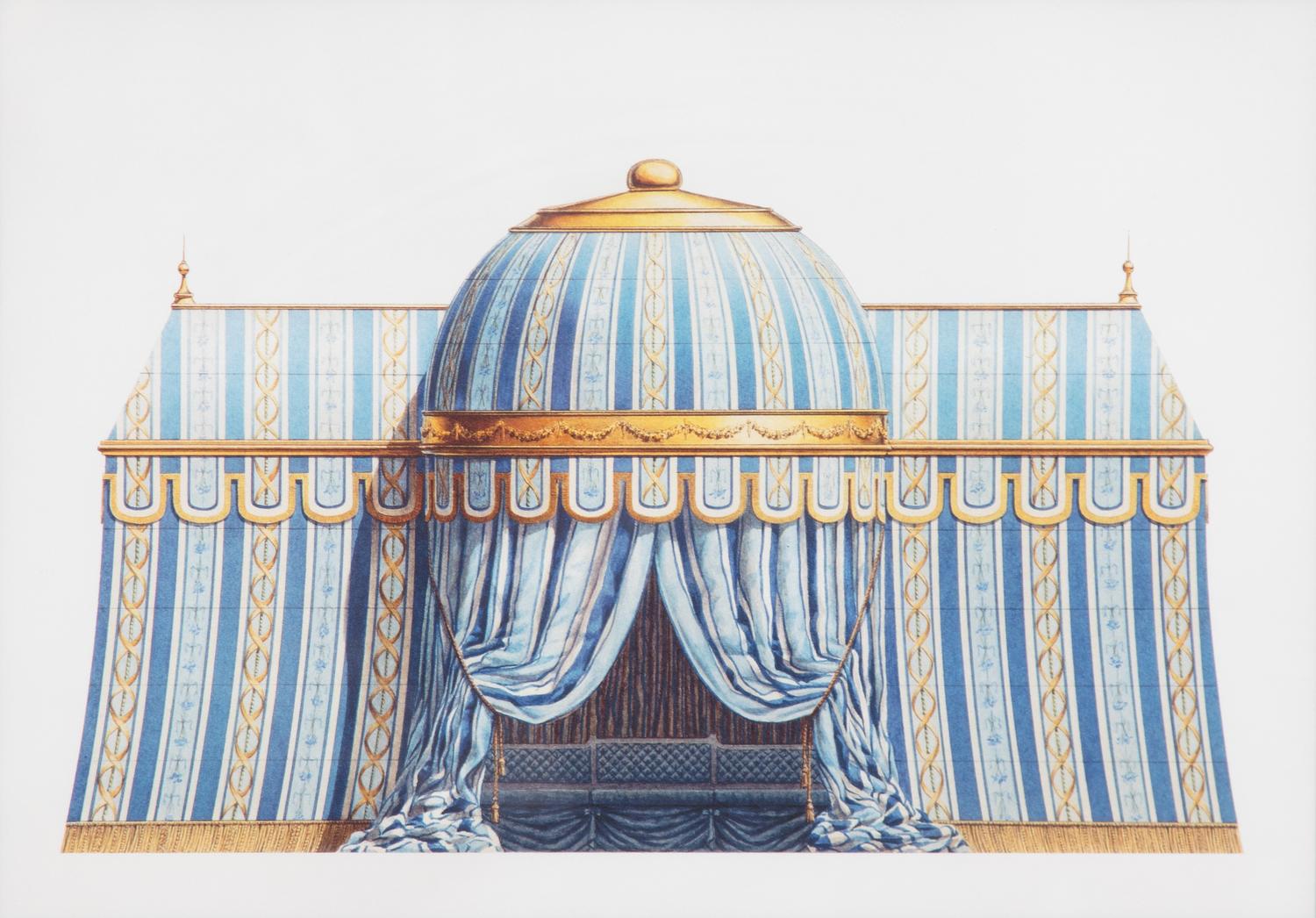 A Group of Gilt Framed Color Reproductions of Dams & Zega's Watercolors Chinoiseries Framed 13 5/8 x 17 1/2 inches. — 20TH CENTURY