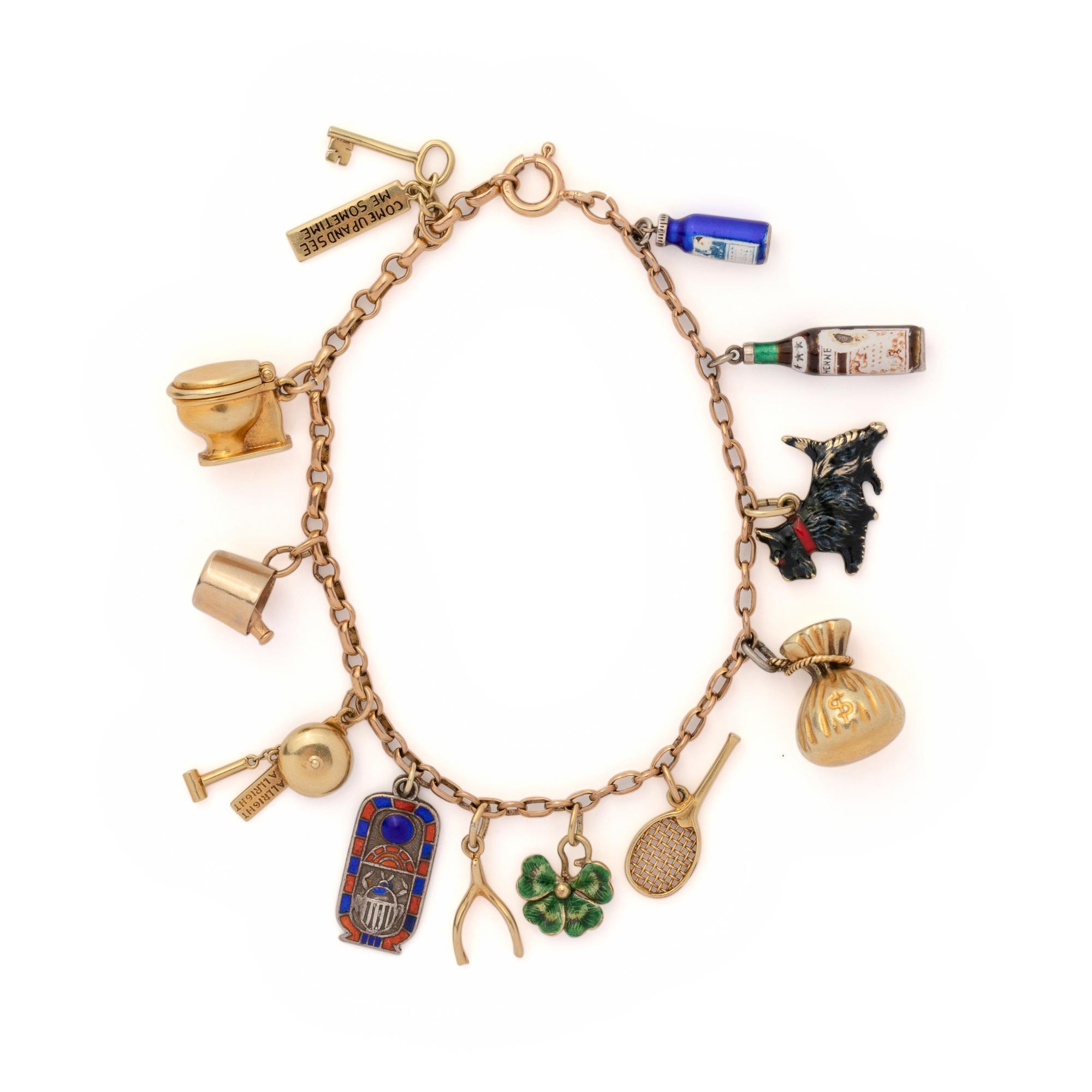 YELLOW GOLD CHARM BRACELET
