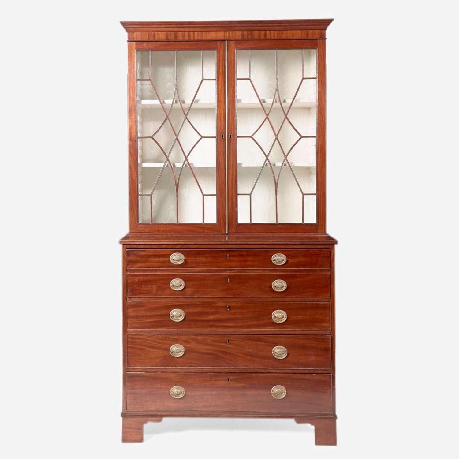 A George III mahogany secretary bookcase circa 1780