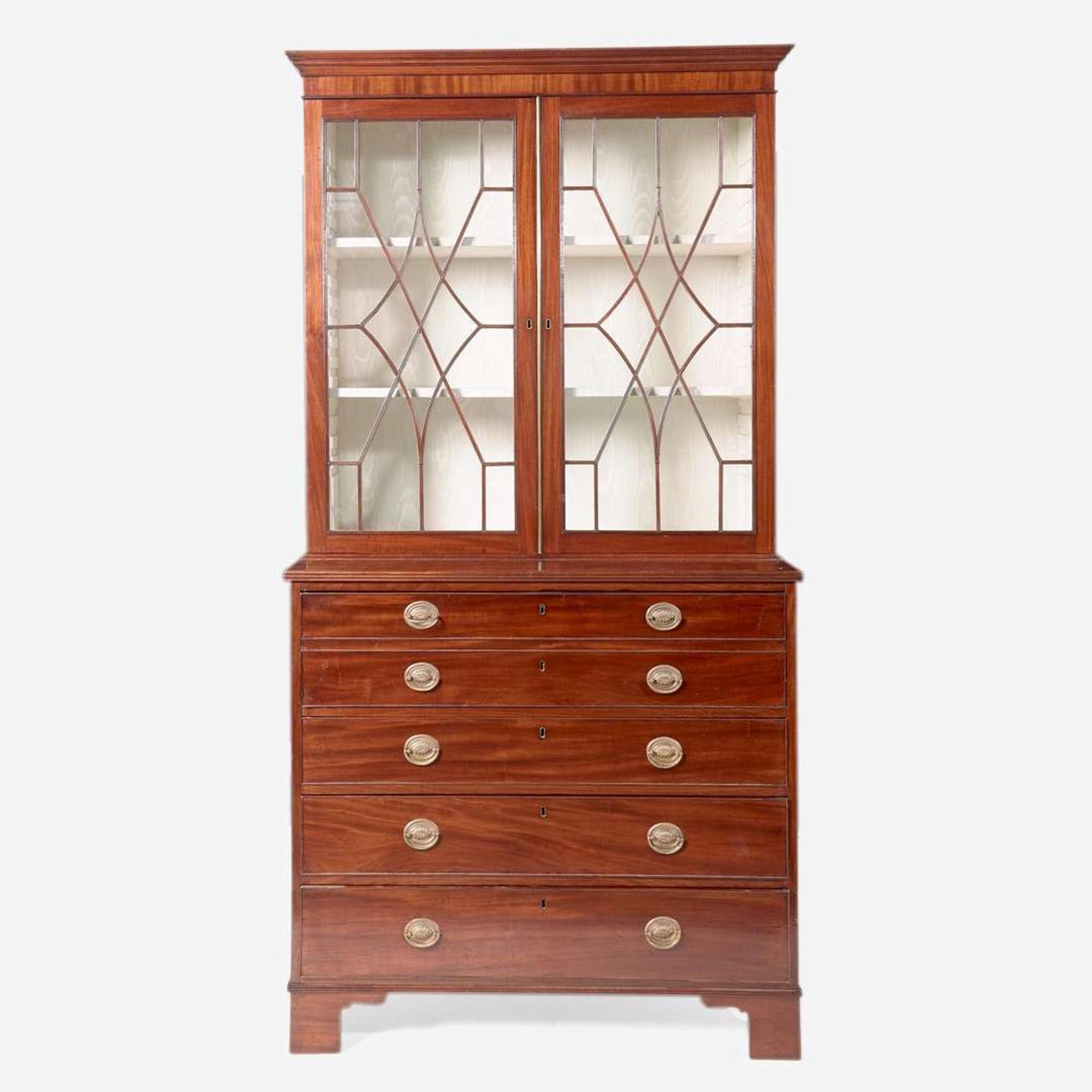 A George III mahogany secretary bookcase circa 1780