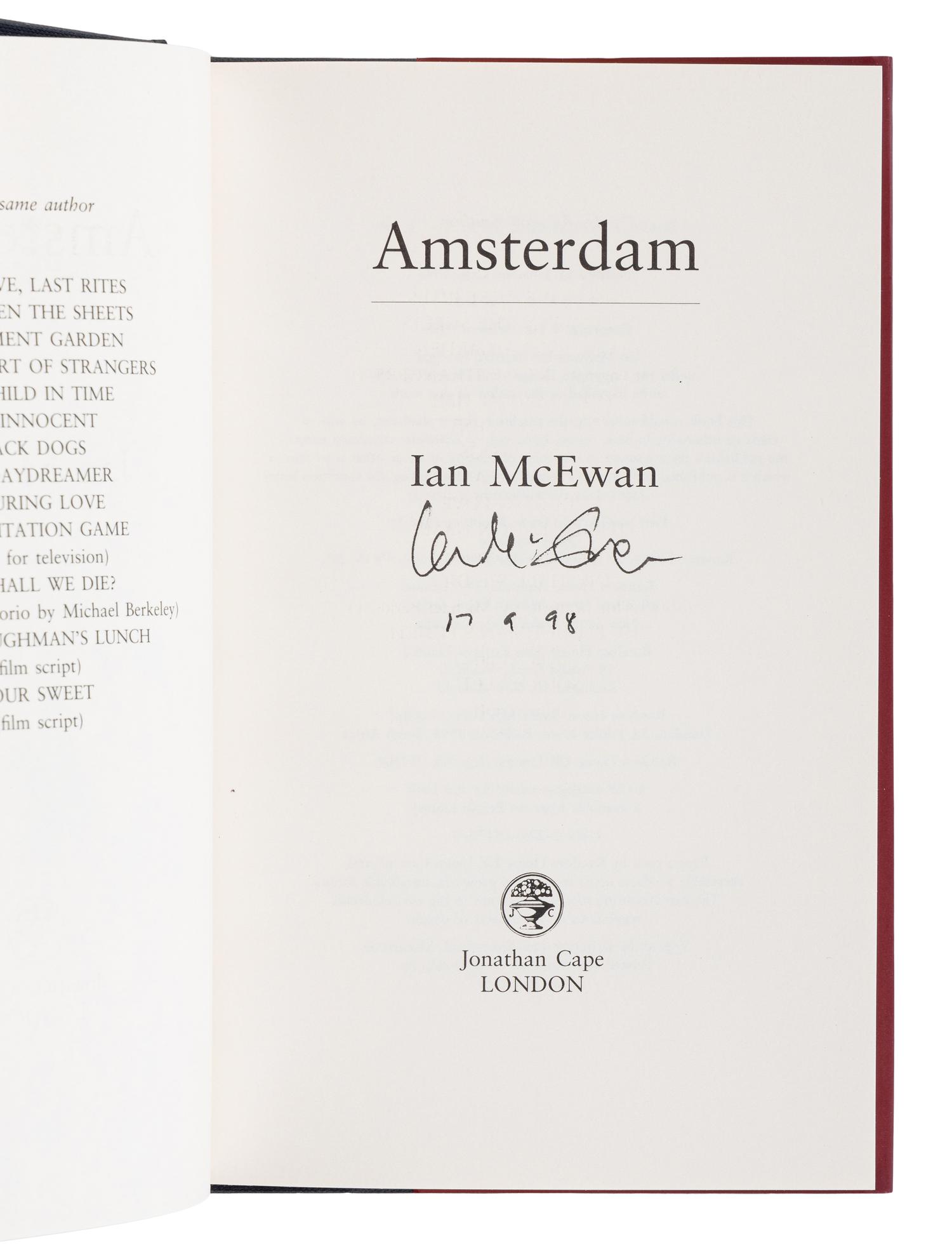 McEWAN, Ian (b. 1948). Enduring Love . London: Jonathan Cape, 1997.