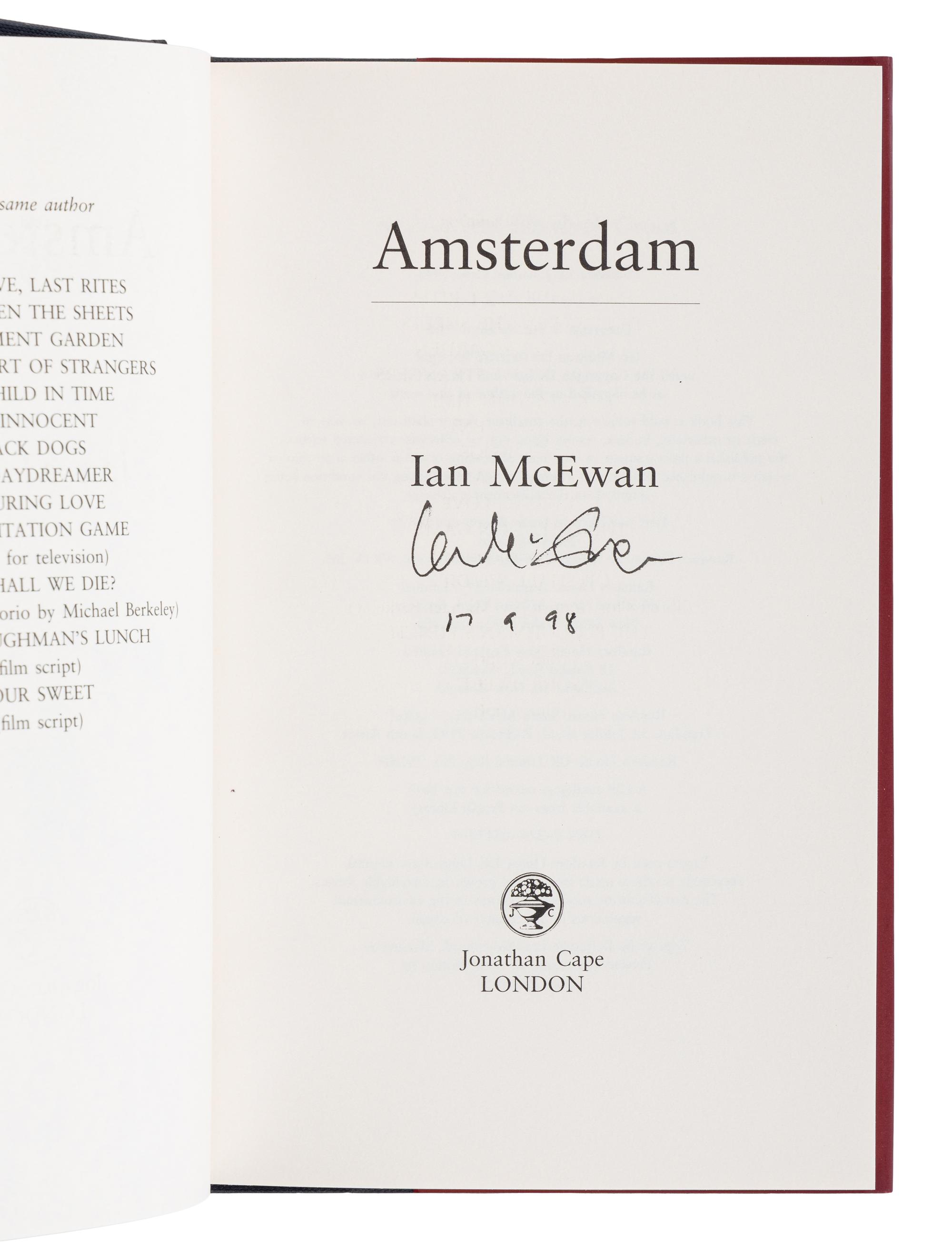 McEWAN, Ian (b. 1948). Enduring Love . London: Jonathan Cape, 1997.