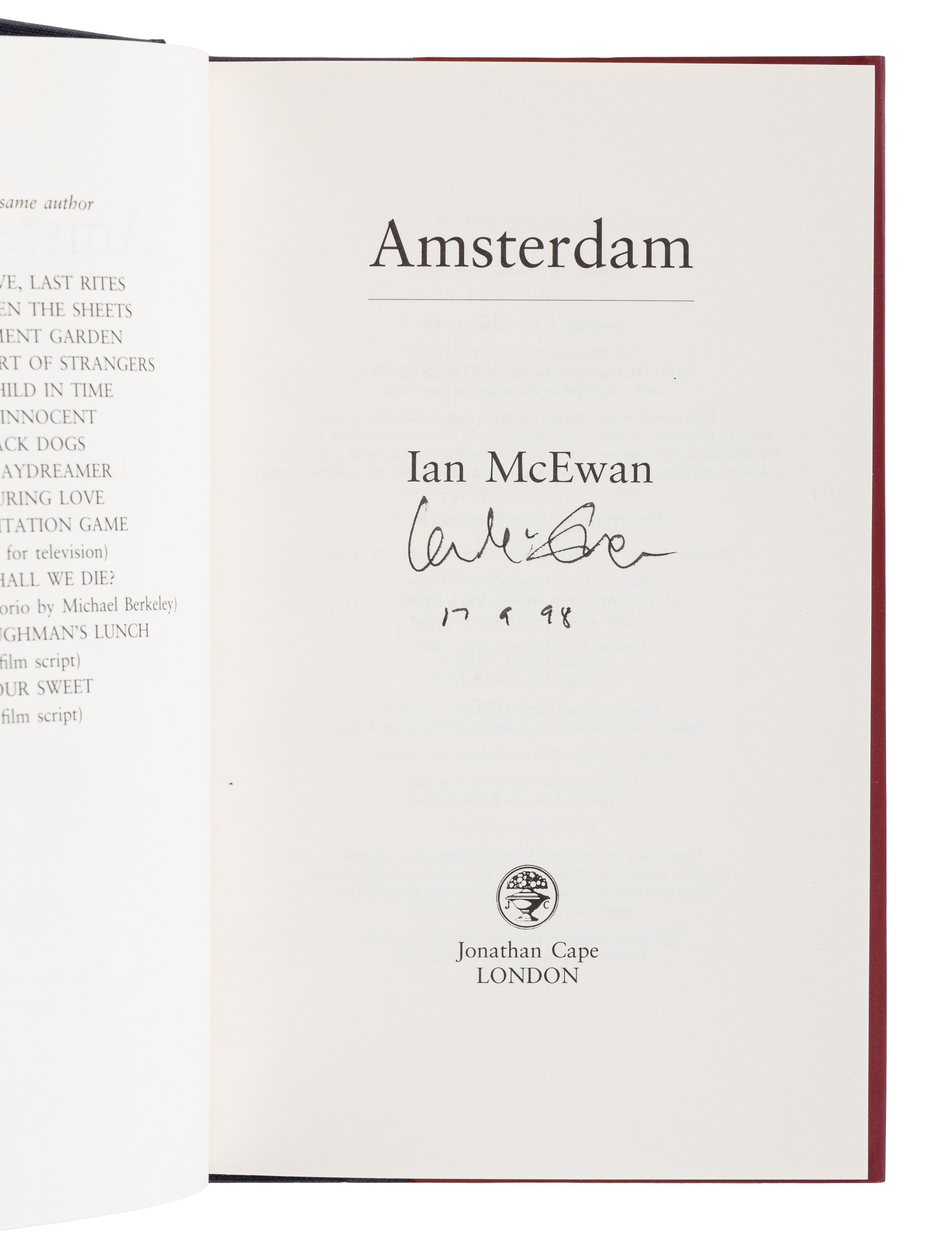 McEWAN, Ian (b. 1948). Enduring Love . London: Jonathan Cape, 1997.