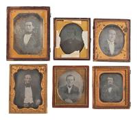 [EARLY PHOTOGRAPHY]. 24 quarter and sixth plate daguerreotypes of men of varying ages.