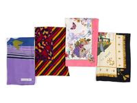 Collection of Eight Designer Scarves, 1970-2000s