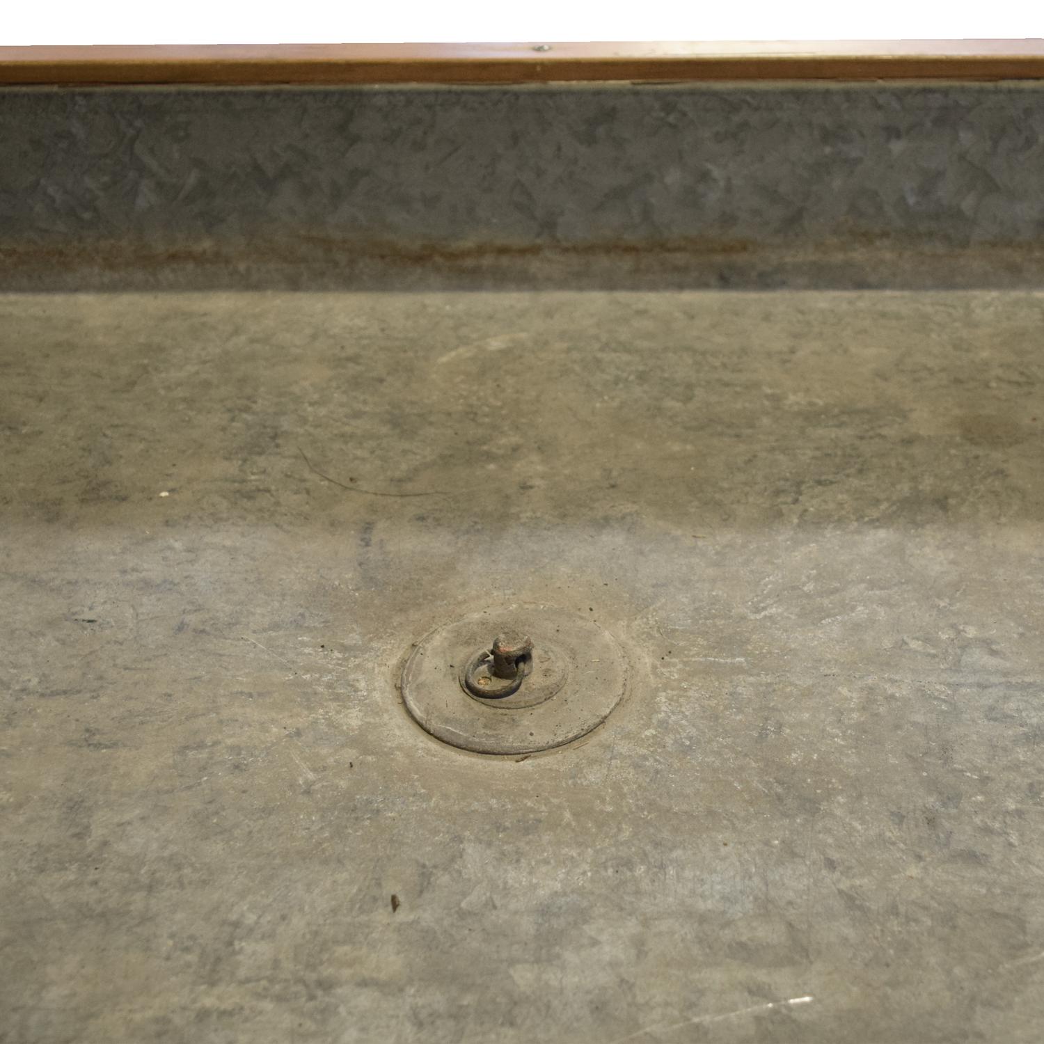 A Table with Zinc Lined Top 72" W x 24" D x 36" H — United States, Circa 1950