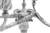 A Pair of Tiffany and Co. Silver Five-Light Candelabra