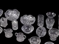 A Collection of Twenty American Cut Glass Tablewares Height of tallest 10 inches.