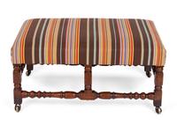 An English Turned Walnut Bench