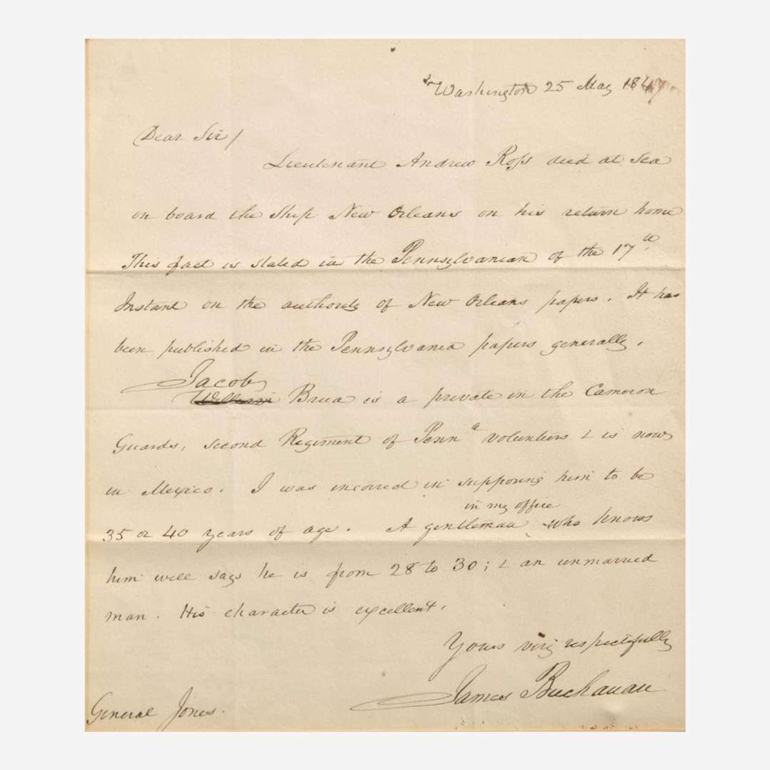 [Presidential] Fillmore, Millard, and Franklin Pierce and James Buchanan Group of 3 Signed Items