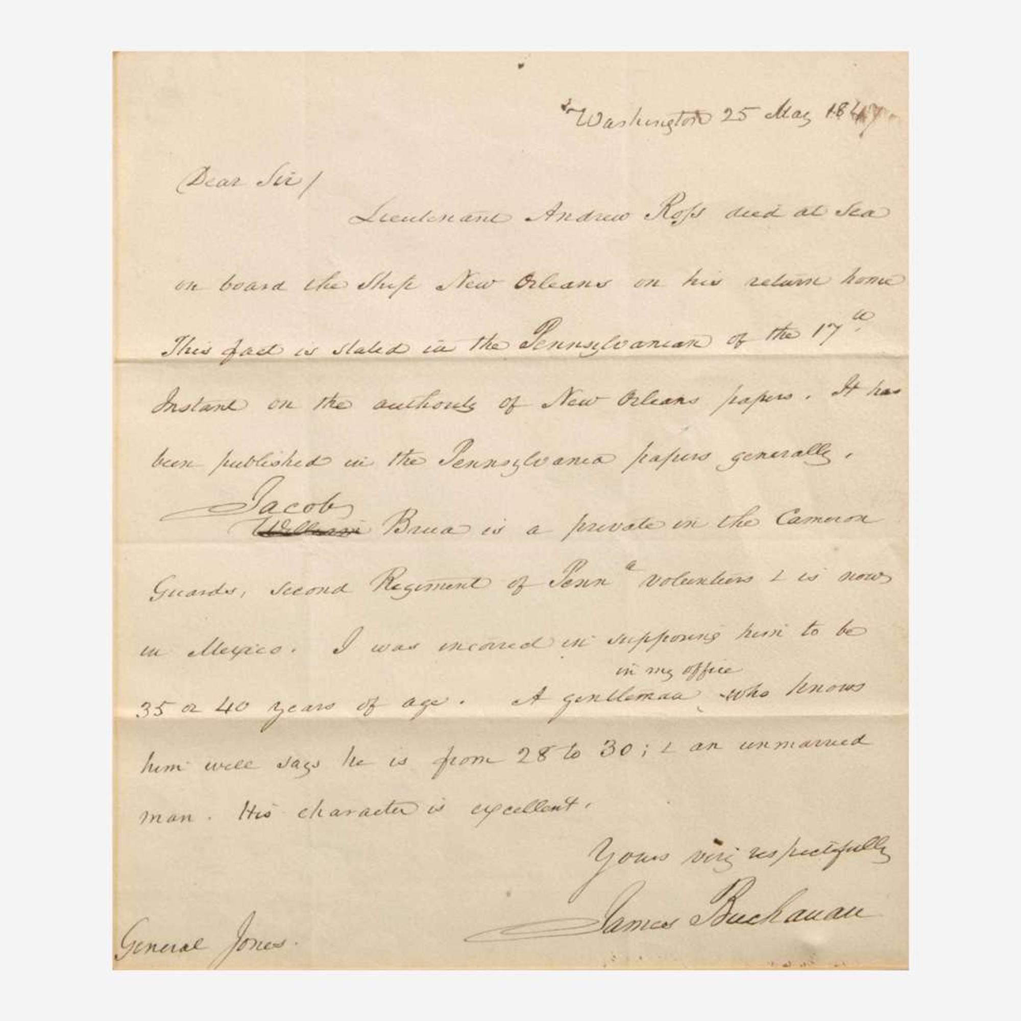 [Presidential] Fillmore, Millard, and Franklin Pierce and James Buchanan Group of 3 Signed Items