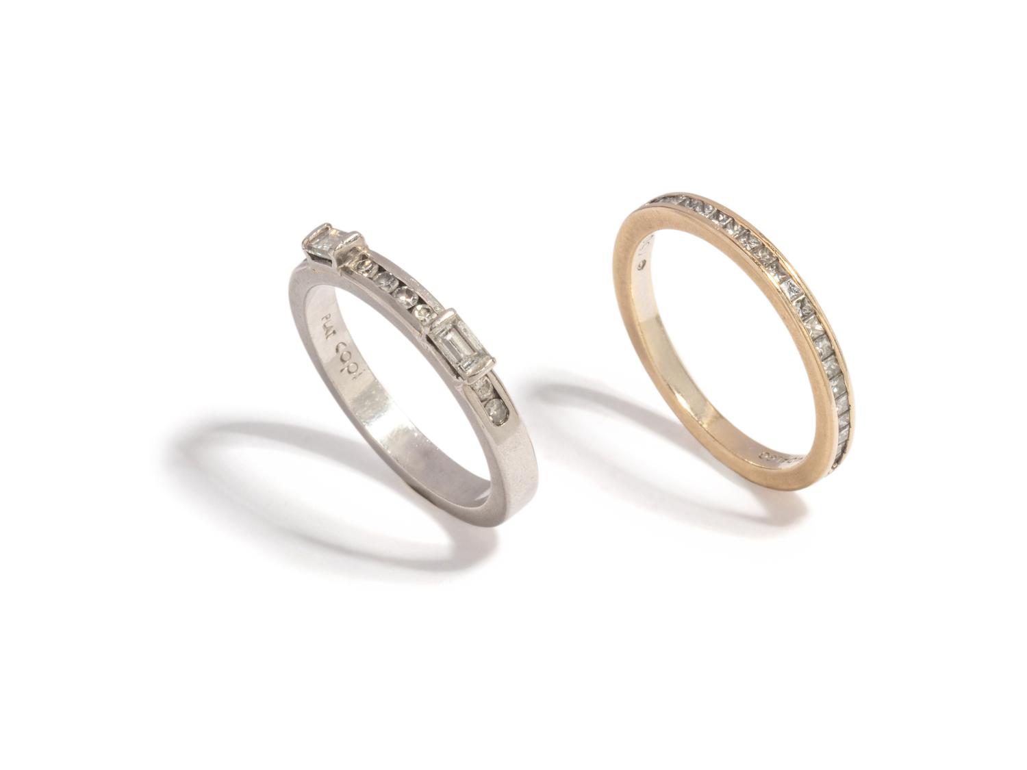 COLLECTION OF DIAMOND BAND RINGS