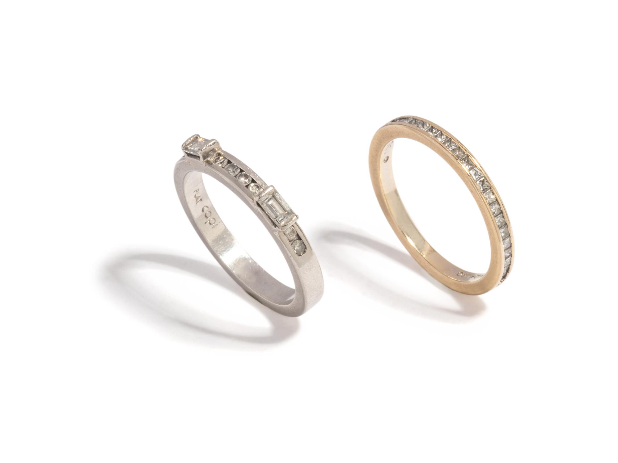 COLLECTION OF DIAMOND BAND RINGS