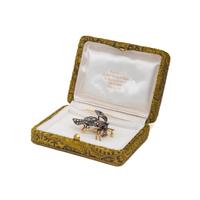 VINTAGE, DIAMOND, RUBY, GOLD, AND SILVER INSECT BROOCH