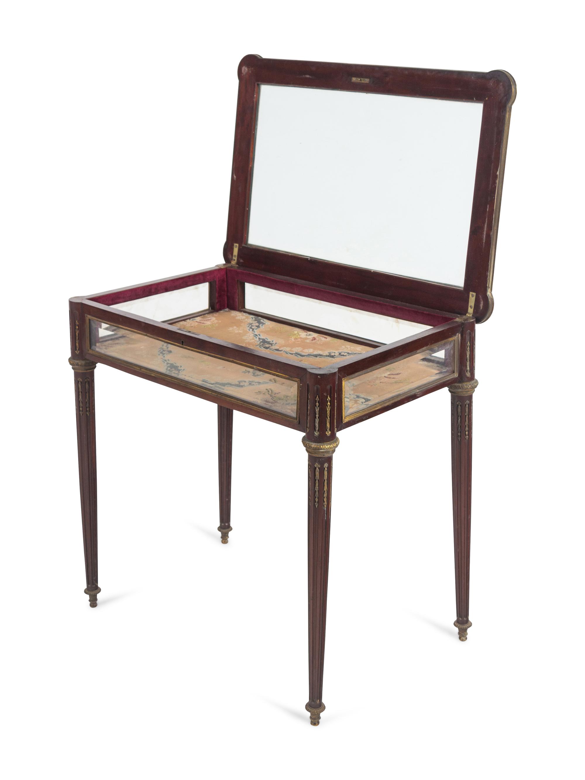 A Louis XVI Style Mahogany Vitrine Table