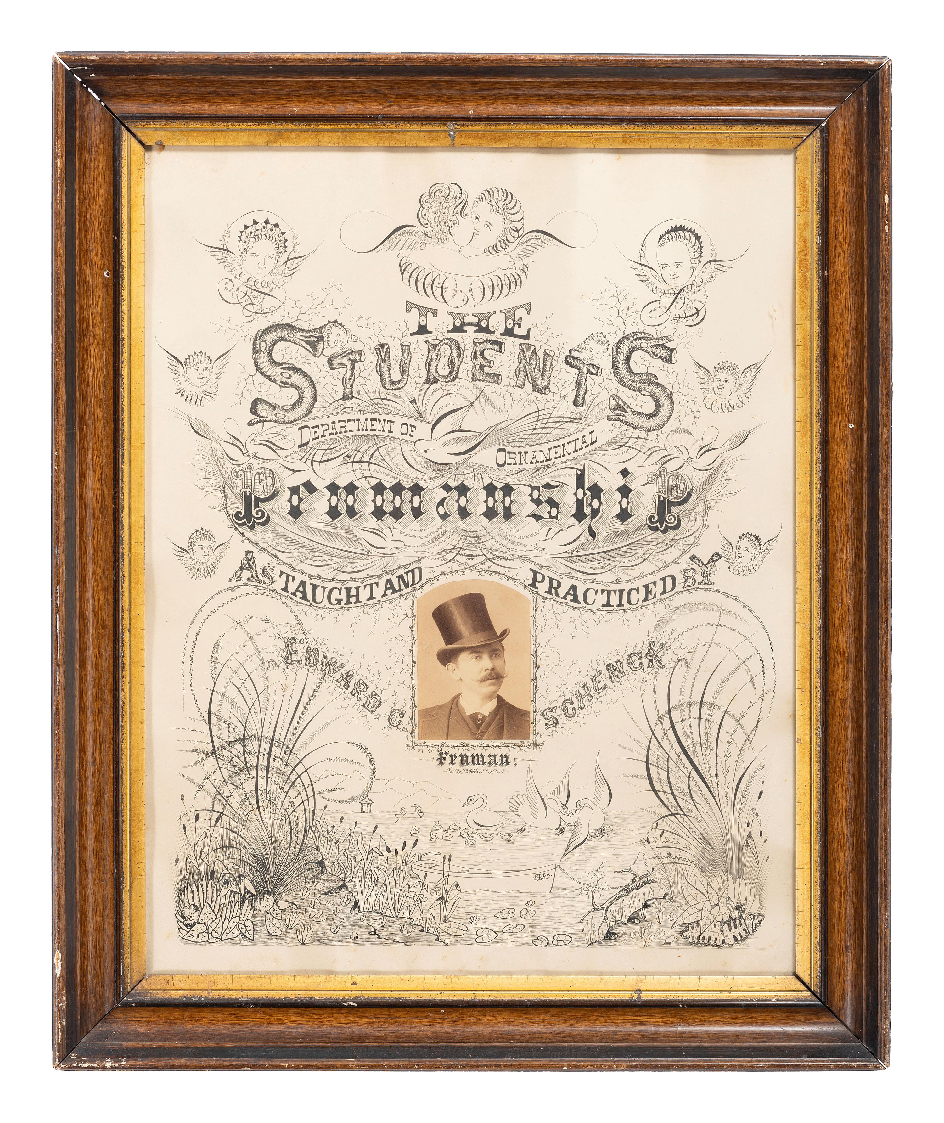 A Penmanship Advertisement by Students of Edward Schenk