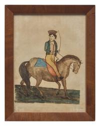 J. Taylor, American School 19th Century, A Portrait of a Horse and Rider